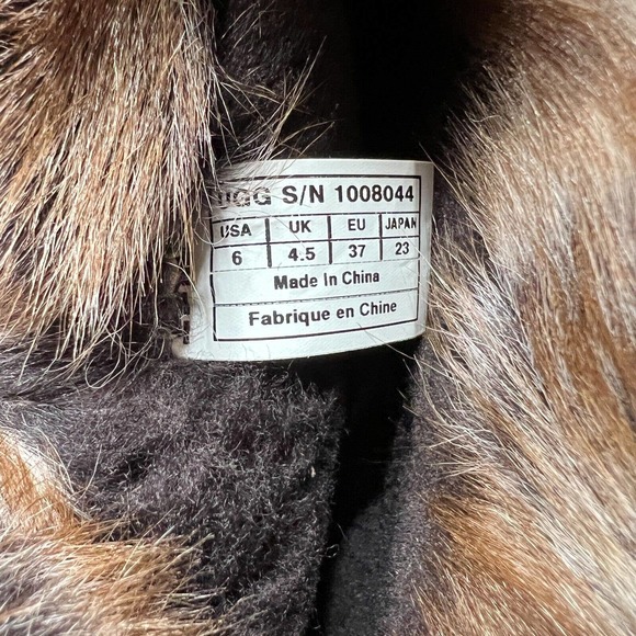 UGG ROSANA BOOTS CHESTNUT TALL W/ FUR SIZE 6 - Picture 7 of 10